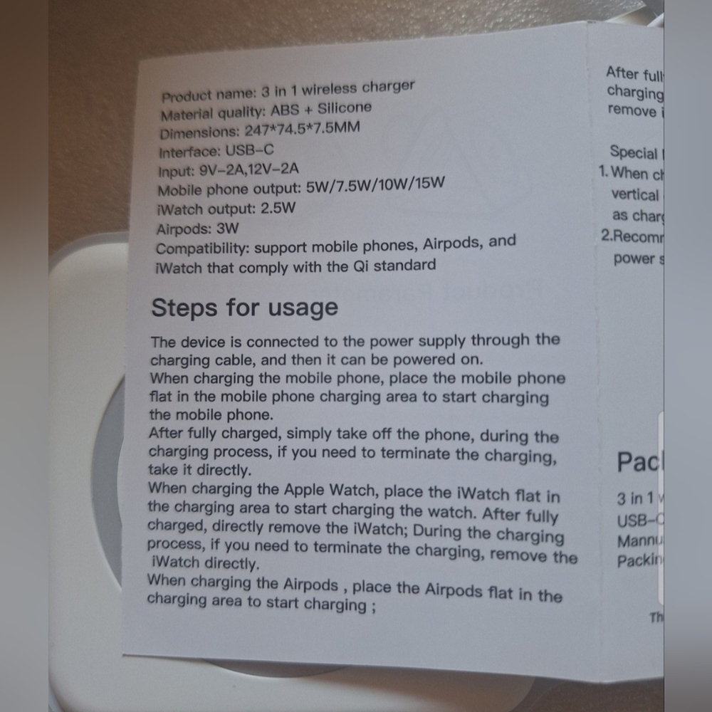 BEREEN Foldable 3 in 1 Charging Station, Travel Charger for Multiple Devices - Picture 8 of 10